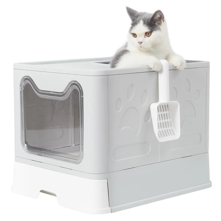 Foldable Top Exit Cat Litter Box Front Entry - themiraclebrands.com