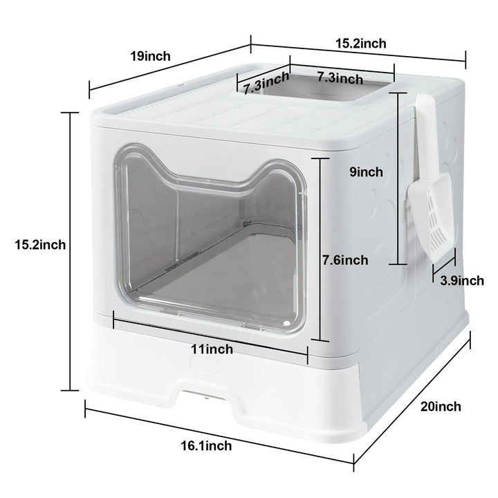 Foldable Top Exit Cat Litter Box Front Entry - themiraclebrands.com