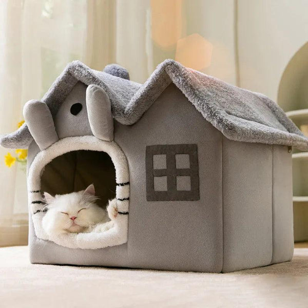 Foldable Winter Cat Dog House Cave Bed - themiraclebrands.com