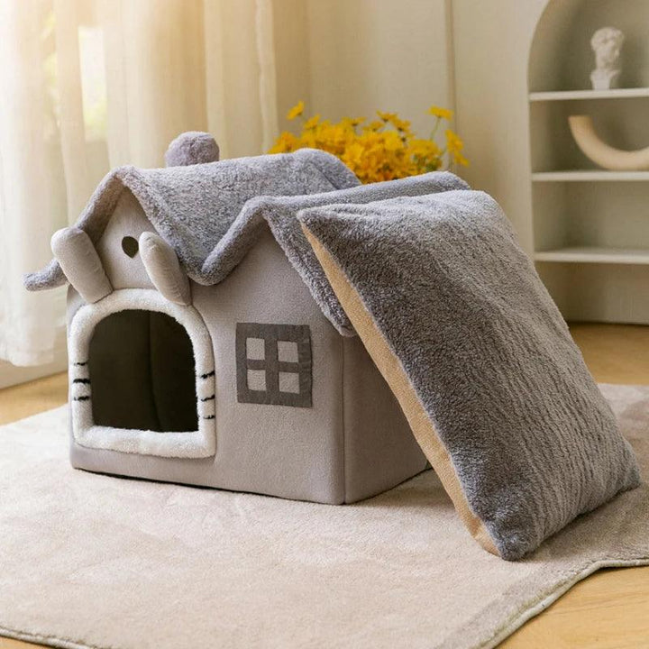 Foldable Winter Cat Dog House Cave Bed - themiraclebrands.com