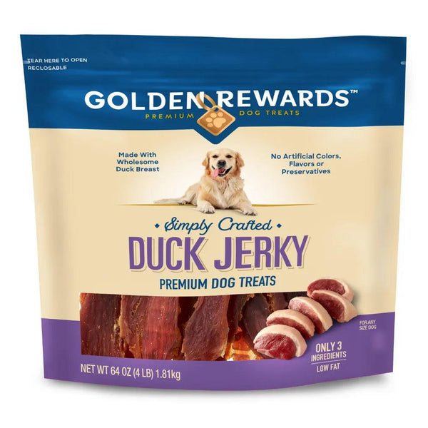 Golden Rewards Duck Flavor Dry Jerky Treats 64 oz - themiraclebrands.com