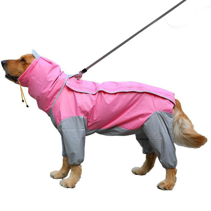 Large Dog Waterproof Four-Legged Golden Fur Raincoat - themiraclebrands.com