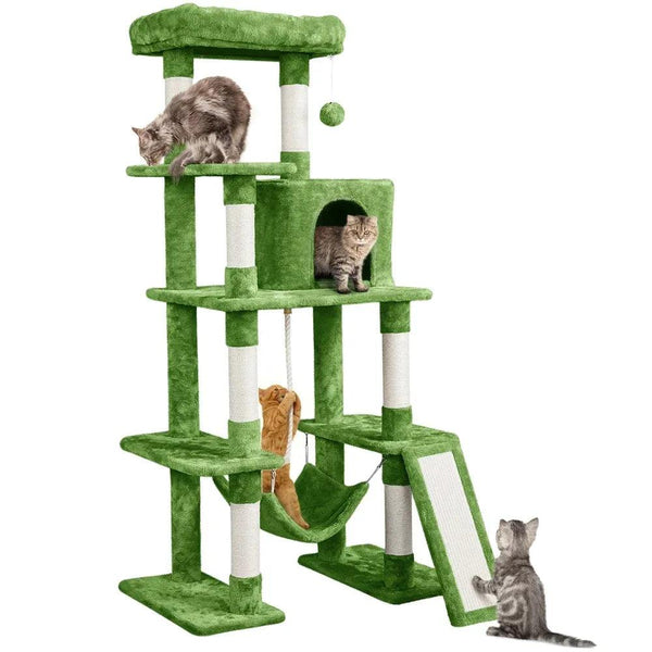 Green Cat Tree with Hammock - themiraclebrands.com