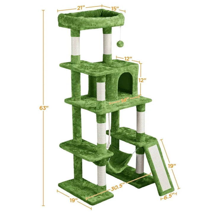 Green Cat Tree with Hammock - themiraclebrands.com