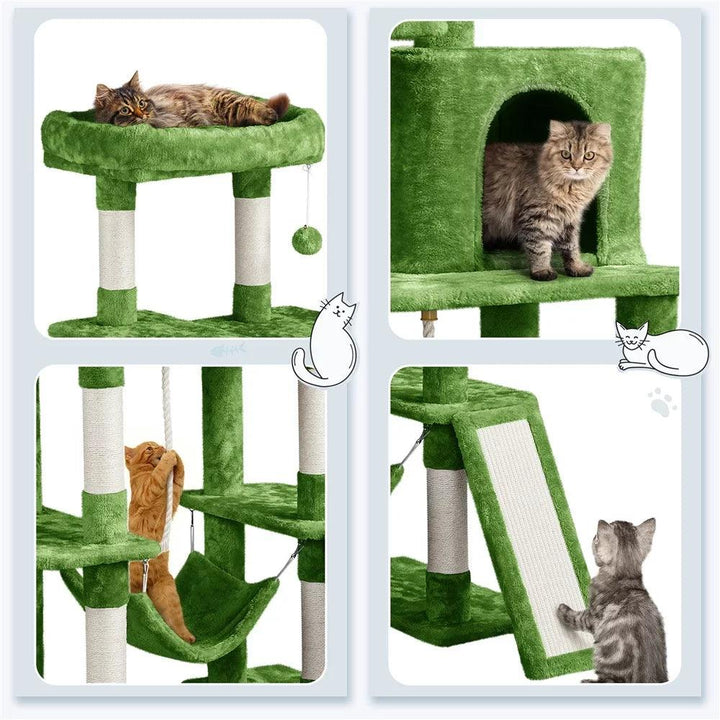 Green Cat Tree with Hammock - themiraclebrands.com