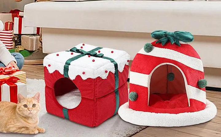 Holiday Pet Tent Christmas Bed for Pets - themiraclebrands.com