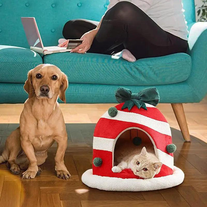 Holiday Pet Tent Christmas Bed for Pets - themiraclebrands.com