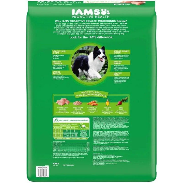 IAMS Minichunks Chicken Dog Food 40 lb Bag - themiraclebrands.com