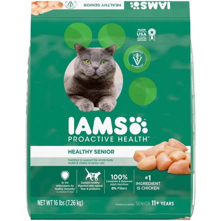 IAMS Senior Cat Food 16 lb Bag - themiraclebrands.com