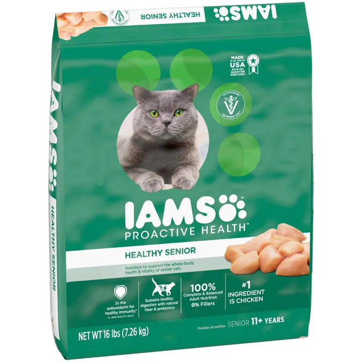 IAMS Senior Cat Food 16 lb Bag - themiraclebrands.com