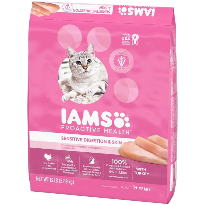 IAMS Sensitive Digestion & Skin Turkey Cat Food - 13 lb Bag - themiraclebrands.com