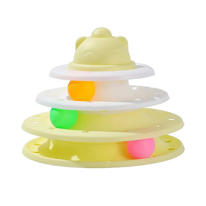 Interactive Cat Toy Tower with Roller Balls (4 Levels) - themiraclebrands.com