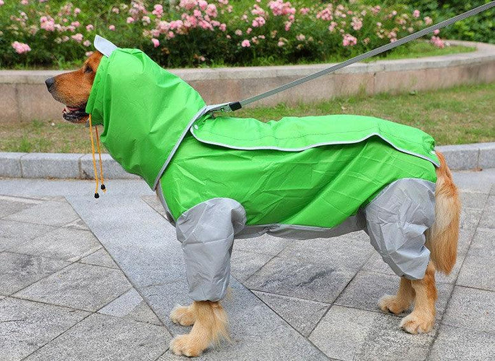 Large Dog Waterproof Four-Legged Golden Fur Raincoat - themiraclebrands.com