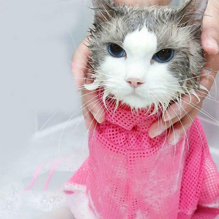 Mesh Cat Bathing Grooming Bag - themiraclebrands.com