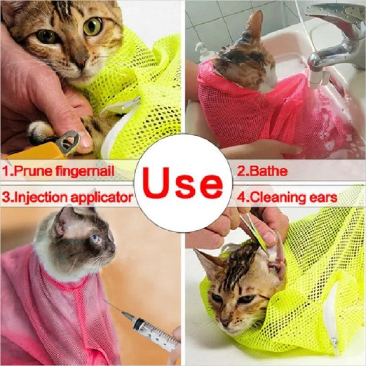 Mesh Cat Bathing Grooming Bag - themiraclebrands.com