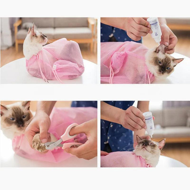 Mesh Cat Bathing Grooming Bag - themiraclebrands.com