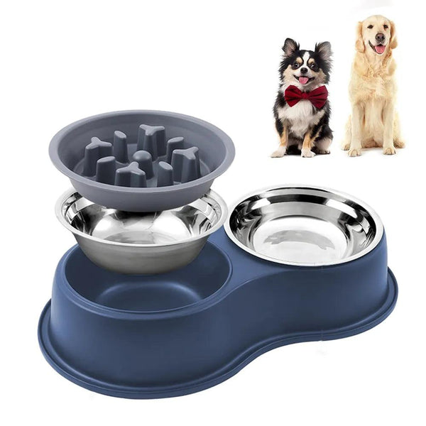 Non-Slip Stainless Steel Double Pet Bowl - themiraclebrands.com