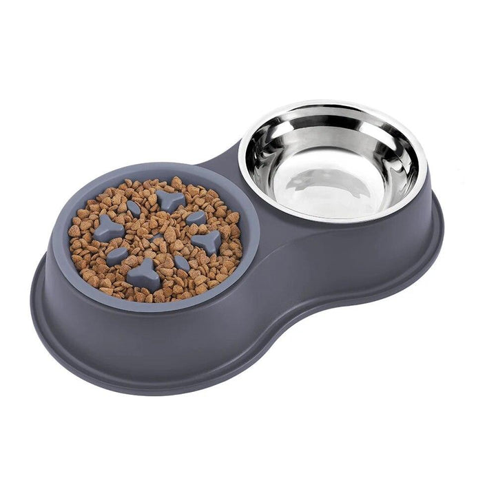 Non-Slip Stainless Steel Double Pet Bowl - themiraclebrands.com