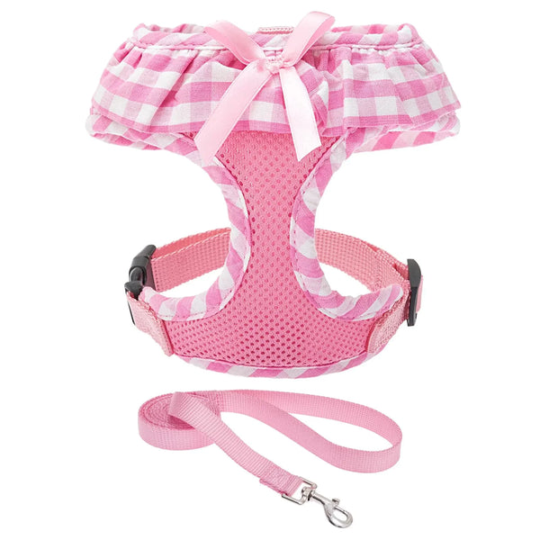 Puppy Love Pink Mesh Harness & Leash Set