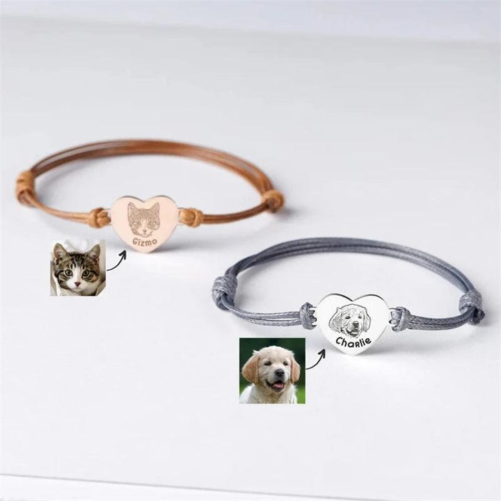 Personalized Pet Portrait Bracelet Stainless Steel Charm - themiraclebrands.com