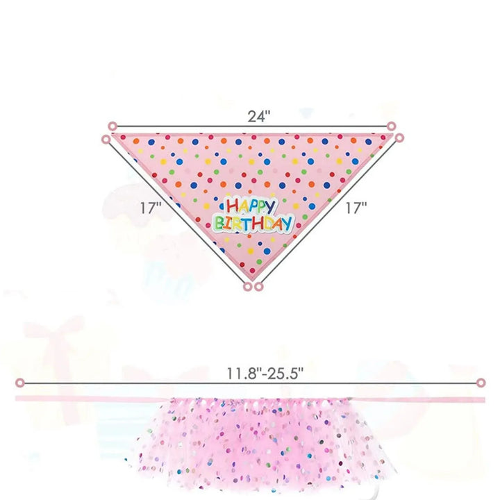 Pet Birthday Party Crown Pink Scarf Set - themiraclebrands.com
