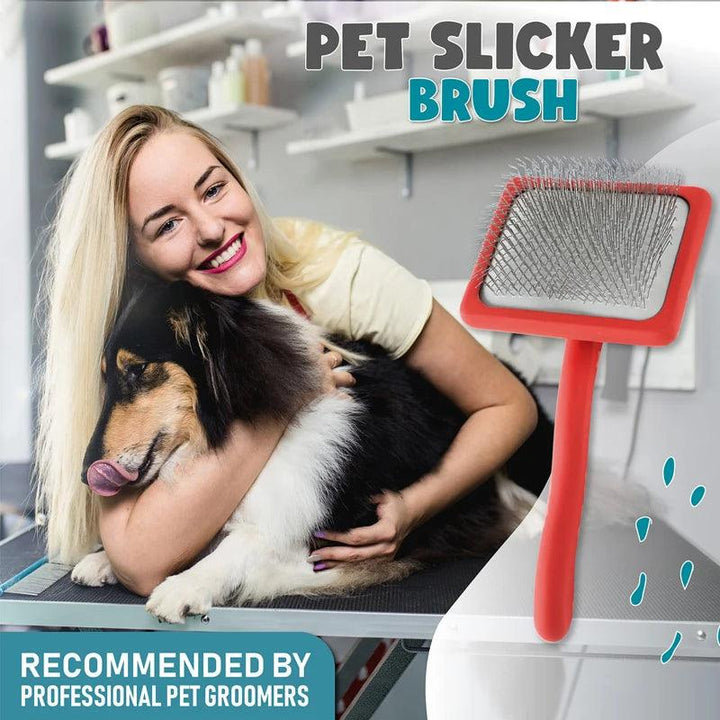 Pet Slicker Brush - Long Wire Pin, Large Dog Grooming Comb - themiraclebrands.com