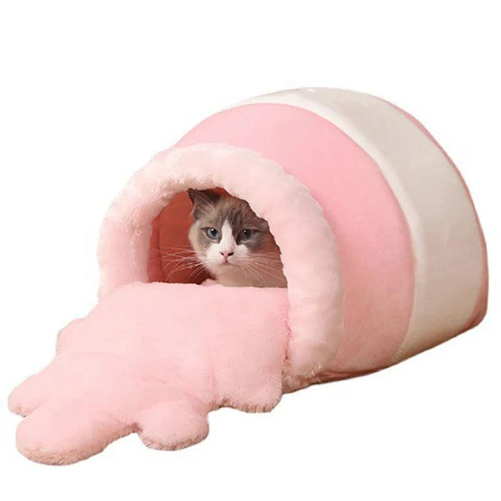 Plush Cozy Cat Dog Bed Basket - themiraclebrands.com