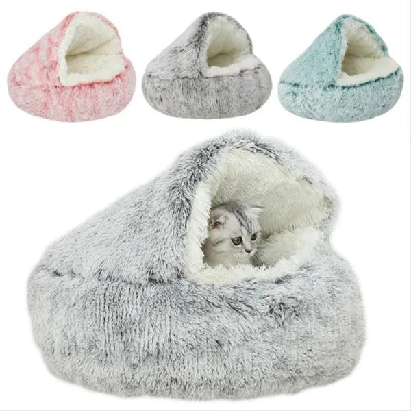 Plush Round Pet Bed House - themiraclebrands.com