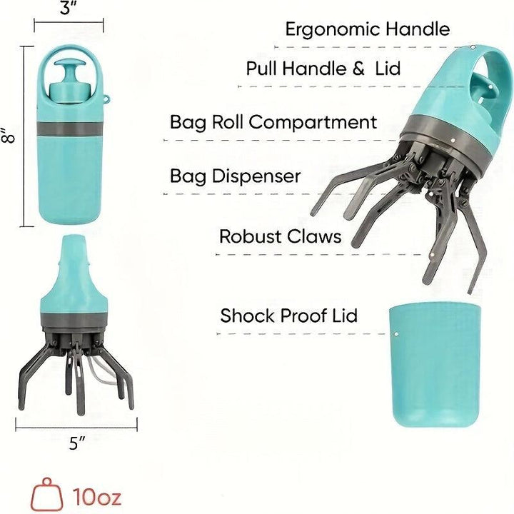 Portable Dog Poop Scooper with Bag Dispenser - themiraclebrands.com