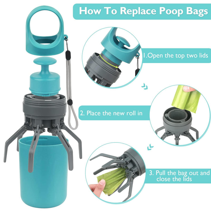 Portable Dog Poop Scooper with Bag Dispenser - themiraclebrands.com