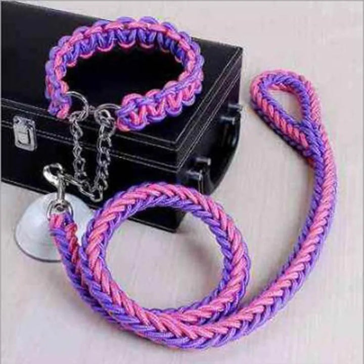 Double Strand Rope Dog Leash with Metal P Chain Buckle - themiraclebrands.com