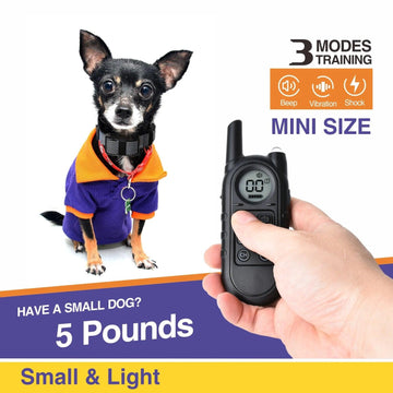 Rechargeable Bark Training Dog Collar for Small Dogs 5-15lbs - Beep, Vibrate, Shock Modes - themiraclebrands.com