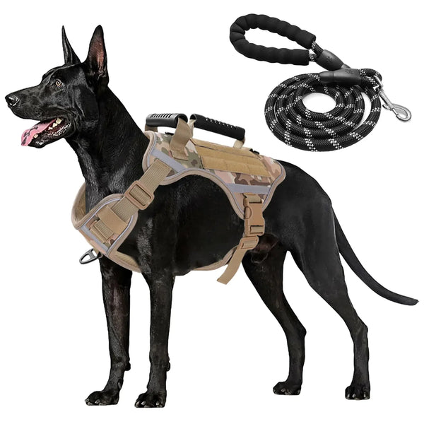MaxControl XL Camouflage Dog Harness with Leash