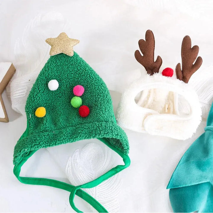 Santa Hat with Bib Scarf Pet Christmas Costume - themiraclebrands.com