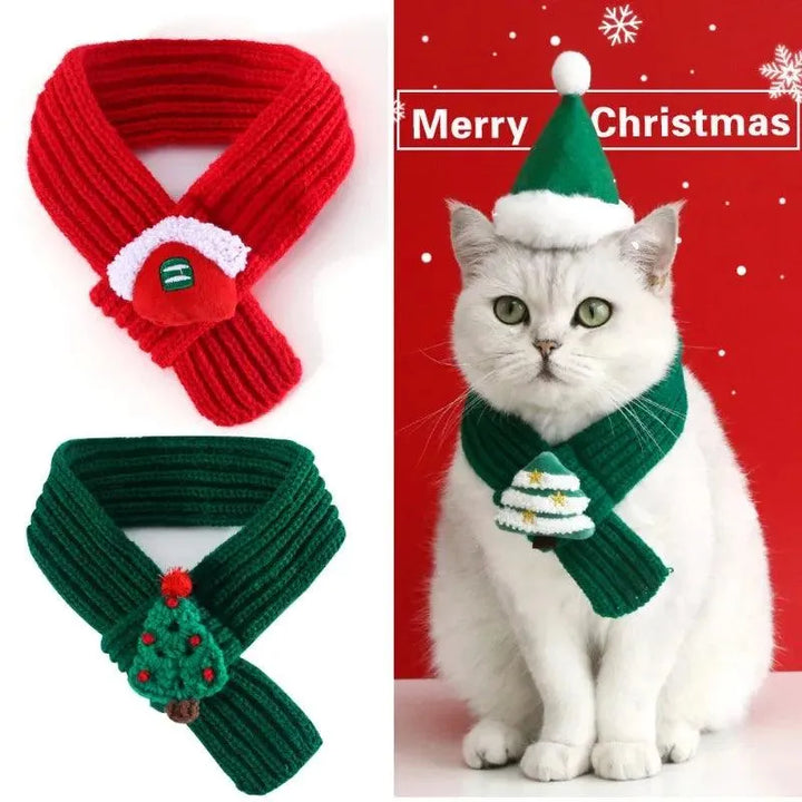 Solid Color Christmas Snow Pet Scarf Collar - themiraclebrands.com