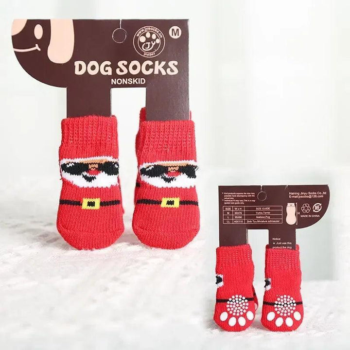 Teddy Christmas Shoes 4Pcs Cat Dog Socks - themiraclebrands.com