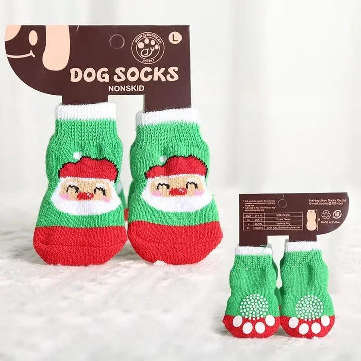 Teddy Christmas Shoes 4Pcs Cat Dog Socks - themiraclebrands.com