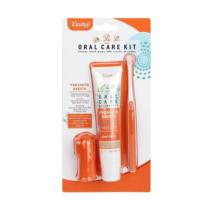 Vanilla Beef Pet Toothbrush Kit Cats Dogs - themiraclebrands.com