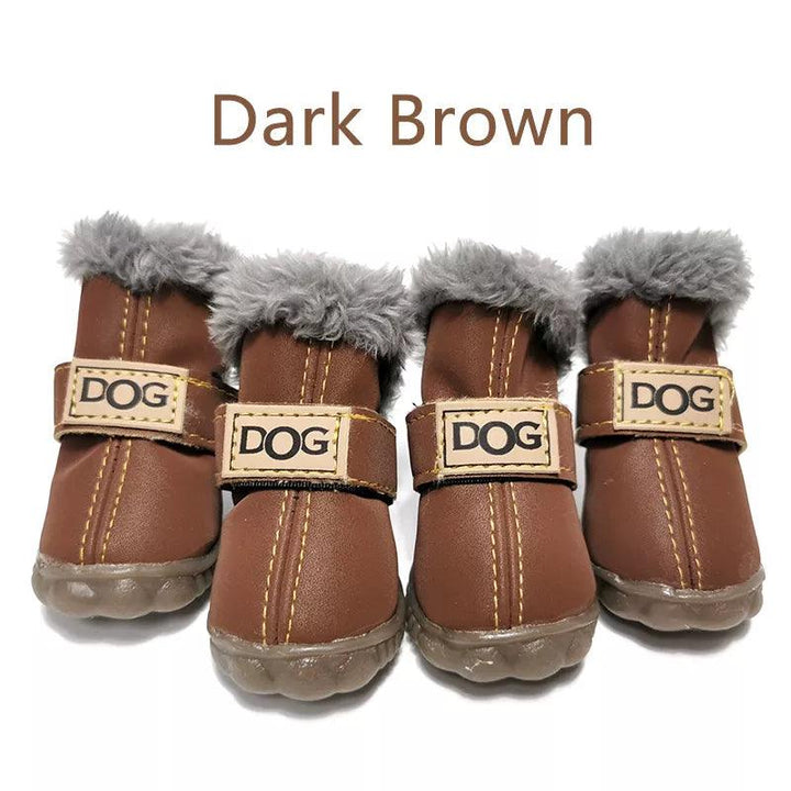 Winter Dog Snow Boots with Fur - themiraclebrands.com