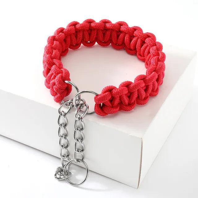 Woven P-Chain Adjustable Nylon Dog Collar - themiraclebrands.com