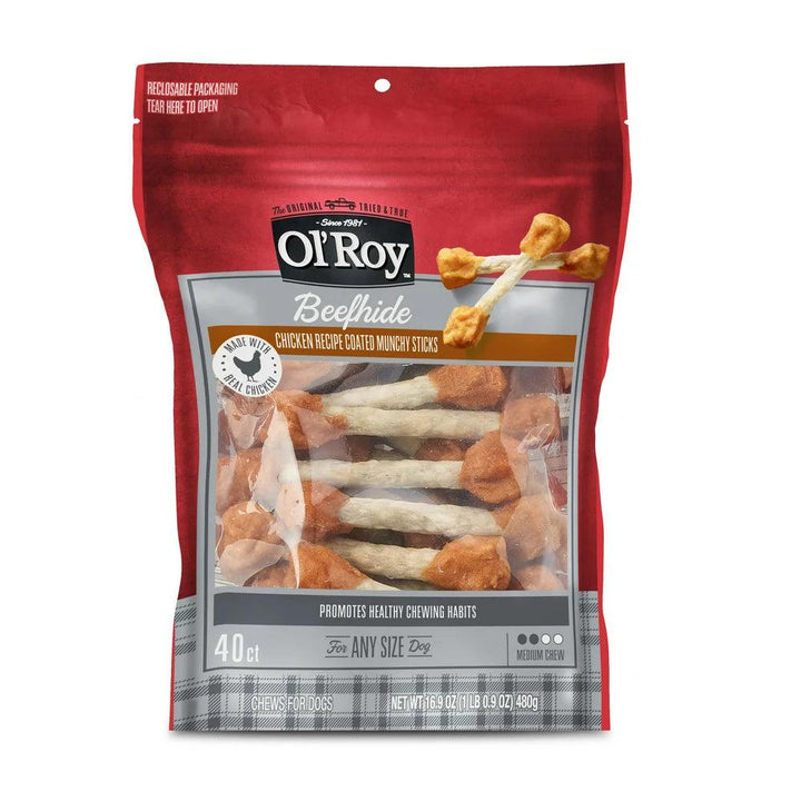 Beefhide Coated Munchy Sticks 16.9 Oz 40 Count - themiraclebrands.com