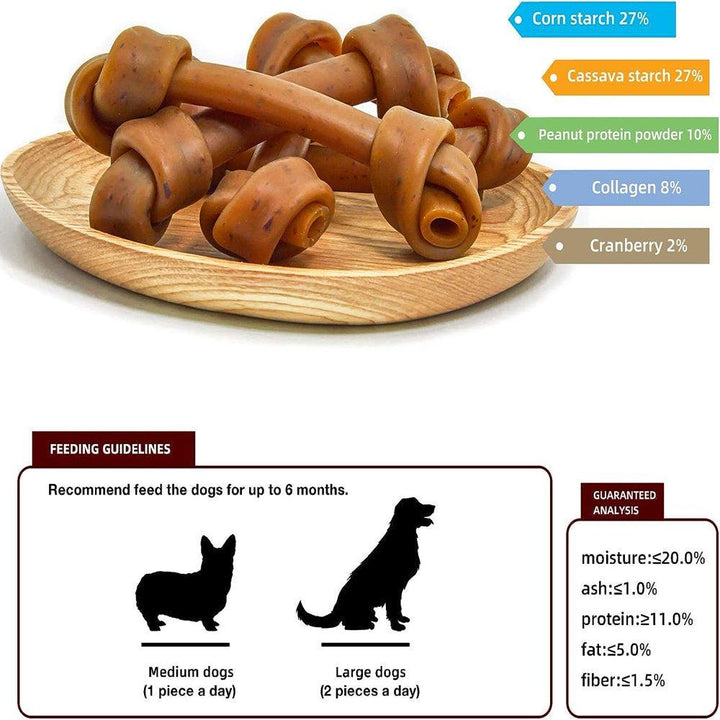 Rawhide-Free Peanut Butter Bones 4 Count - themiraclebrands.com