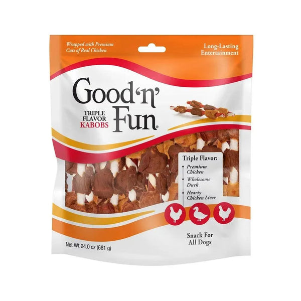 Triple Flavor Kabobs Dog Treats 12 Oz 18 Count - themiraclebrands.com